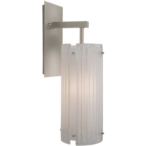 Textured Glass 1 Light 5.8 inch Beige Silver Indoor Sconce Wall Light in Metallic Beige Silver, Strata Frosted